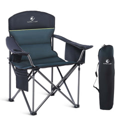 LET'S CAMP oversized folding chair front view shows roomy seating for comfortable camping.