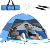 LetsFunny large beach tent setup demonstrates quick family shade for seaside day