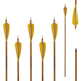 Letszhu Archery Carbon Arrows 6 Pack with wood grain shaft for consistent outdoor practice