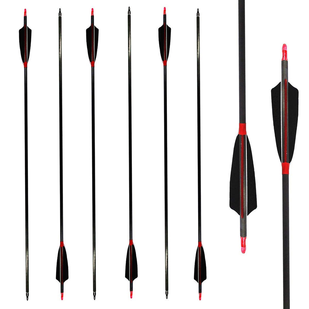 Letszhu carbon arrows 500 spine with real feathers, precision flight for compound and recurve bows.