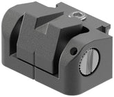 Leupold DeltaPoint Pro rear iron sight side profile highlights compact backup option for red dot setups.