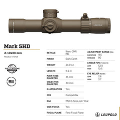 Leupold Mark 5HD eye box view emphasizes comfortable eye relief for aiming.