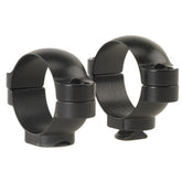 Leupold STD 1in medium rings in matte black for precise scope mounting.