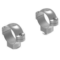 Leupold STD 1-inch medium silver ring, front view, secure mounting ready for fast breech access.