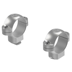 Leupold STD 1-inch medium silver ring, top view, versatile fit with reversible base compatibility.