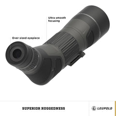 Leupold SX-4 Pro Guide HD Gen2 15-45x65 65mm objective lens captures light for daytime viewing
