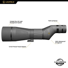 Leupold SX-4 Pro Guide HD DiamondCoat 2 lens for higher light transmission and abrasion resistance.