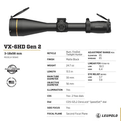 Leupold VX-6HD Gen 2 turret dials provide reliable windage and elevation adjustments