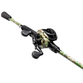 Lew's American Hero Camo rod visual, fast action for versatile bass setups.