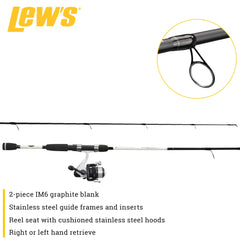 Lew's WeGo 2-Speed Spin graphite sideplate delivers balanced performance.