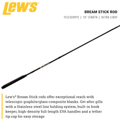Graphite/glass composite blank on Lew's Bream Stick 10ft rod