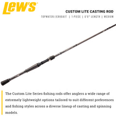 Lew's Custom Lite graphite blank with titanium oxide guides enables smooth line flow.
