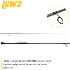 Lew's stainless-steel guides with titanium oxide inserts ensure smooth line flow