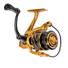 Lew's Custom Pro 300 spinning reel close-up shows premium CNC gears delivering rock-solid performance