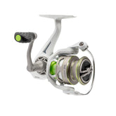 Lew's MACH 1 100 spinning reel side view highlighting lightweight graphite frame for smooth casting