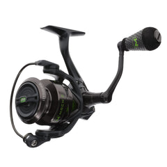 Lew's MACH 2 spinning reel in black and green with aluminum frame