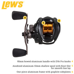 Lew's Pro SP Baitcast Reel aluminum frame and 32mm spool