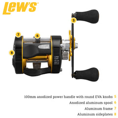 Aluminum frame and sideplates of Lew's Speed Cast reel