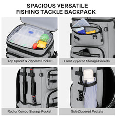Rugged waterproof polyester fabric of the tackle backpack