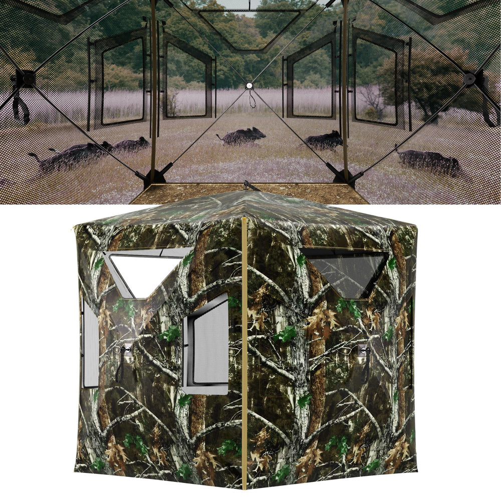 LHUTOR hunting blind 270-degree window view for broad concealment and shooting angles