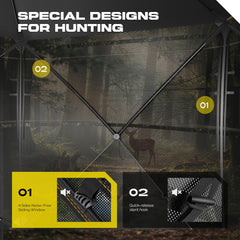 LHUTOR weatherproof hunting blind stands up to rain and wind.