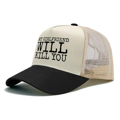 liabiliies My Girlfriend Will Kill You hat side view highlighting versatile style