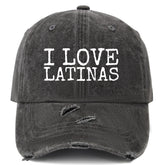 liabiliies I Love Latinas hat in washed denim for casual daily wear