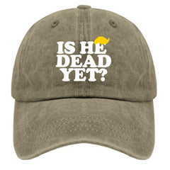 liabiliies Is He Dead Yet Hat back view shows adjustable snapback for a secure fit.