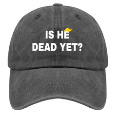 Liabiliies Is He Dead Yet hat back view, adjustable snapback for a comfy fit.