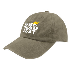 liabiliies Is He Dead Yet Hat denim-washed texture adds casual retro style.