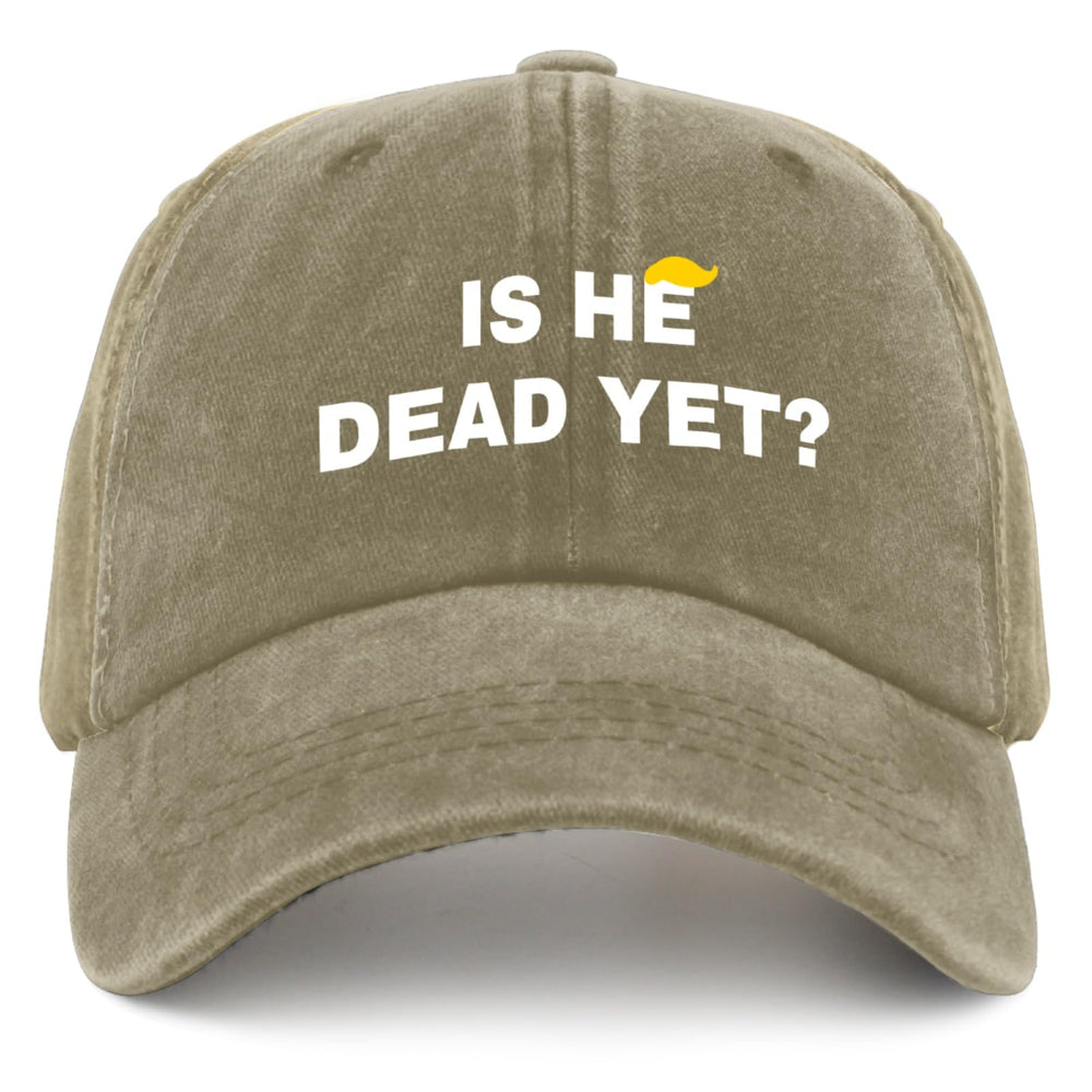 Liabiliies Is He Dead Yet Hat front view for casual everyday style