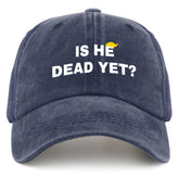 liabiliies Is He Dead Yet hat front view shows vintage denim charm and daily comfort