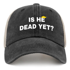 Liabiliies Is He Dead Yet Hat side view showing breathable mesh panels