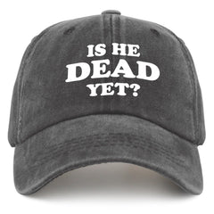 Liabiliies Is He Dead Yet hat for women with a funny design and casual, sun-ready style.