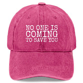 Liabiliies No One Is Coming to Save You hat, front view with soft washed cotton comfort