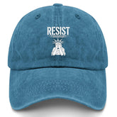 Liabiliies Resist The Power hat, front view in cyan blue, ideal for casual daily wear