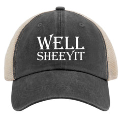 liabiliies Well Sheeyit Hat side view, lightweight denim for versatile style.