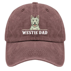 Liabiliies Westie Dad Hat wine red side view showing breathable mesh