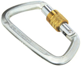 Liberty Mountain hard steel D-key carabiner front view with screw gate for secure gear