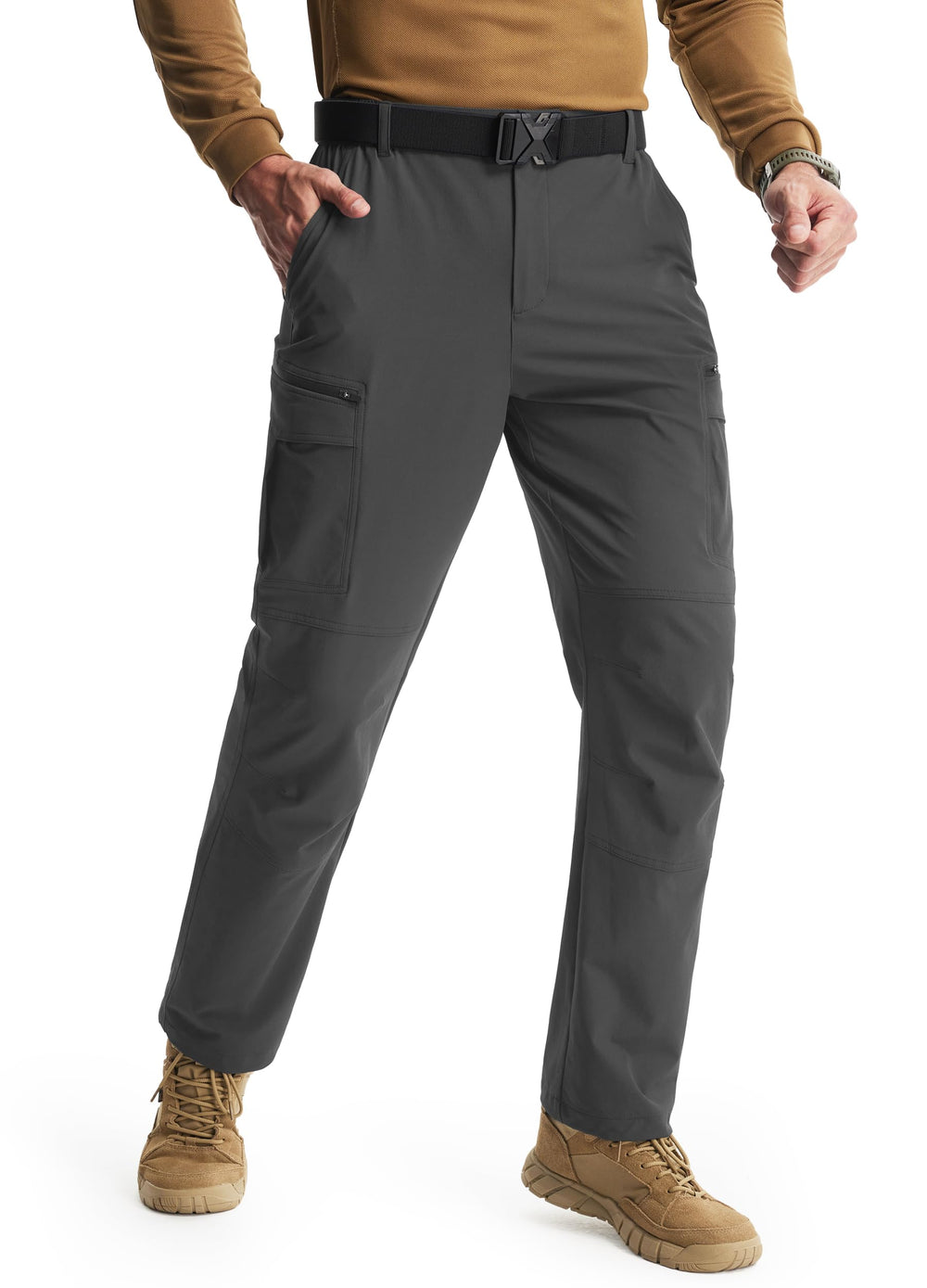 Libin men's hiking pants front view with 8-pocket design for organized carry
