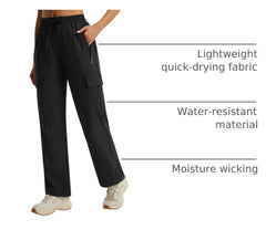 Libin Women's Hiking Pants elastic-waist-drawstring offers adjustable, comfortable fit.