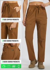 Libin women's hiking pants cuff detail shows water-resistant fabric for light rain protection.