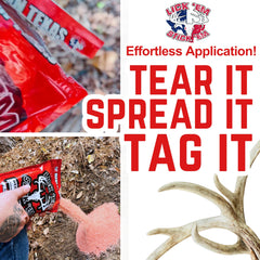 Lick Em Stick Em deer attractant sprinkled on corn to boost lure.