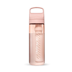 LifeStraw Go bottle front view demonstrates portable hydration for safer water on the go.