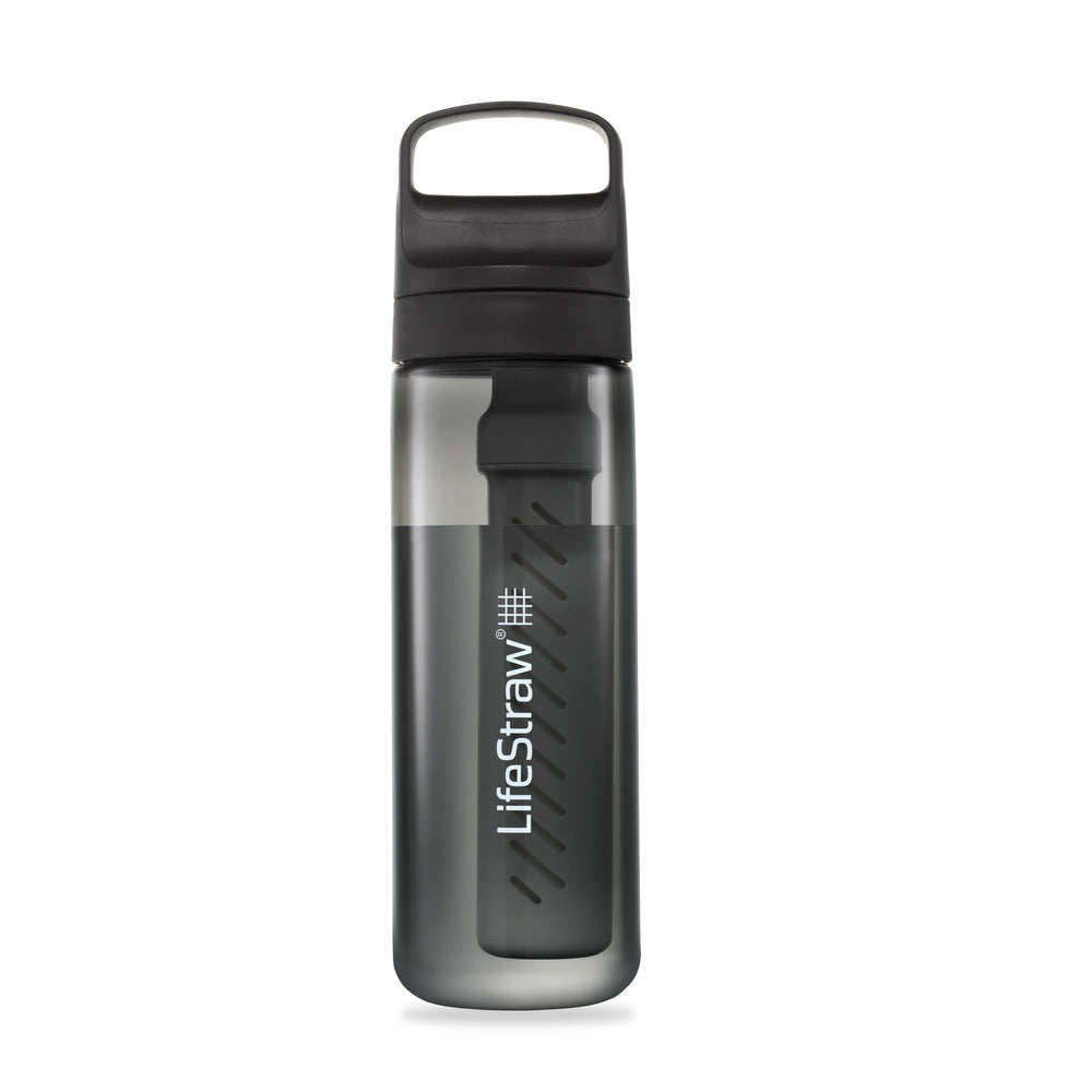 LifeStraw Go Series bottle front view highlights travel filtration for safer water