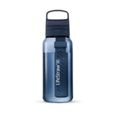 LifeStraw Go Series bottle front view shows 1L capacity for safer hydration on the go.