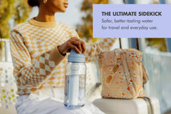 LifeStraw Go Series cap assembly close-up highlights a secure seal for travel.