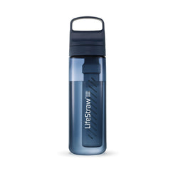 LifeStraw Go Series bottle in Aegean Sea, front view for safer on-the-go hydration.