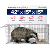 LifeSupplyUSA heavy-duty trap for foxes and coyotes enables humane capture and relocation.