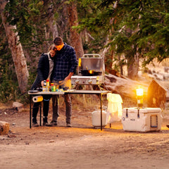 Lifetime Tailgate Table polyethylene top resists stains and weather for camping meals